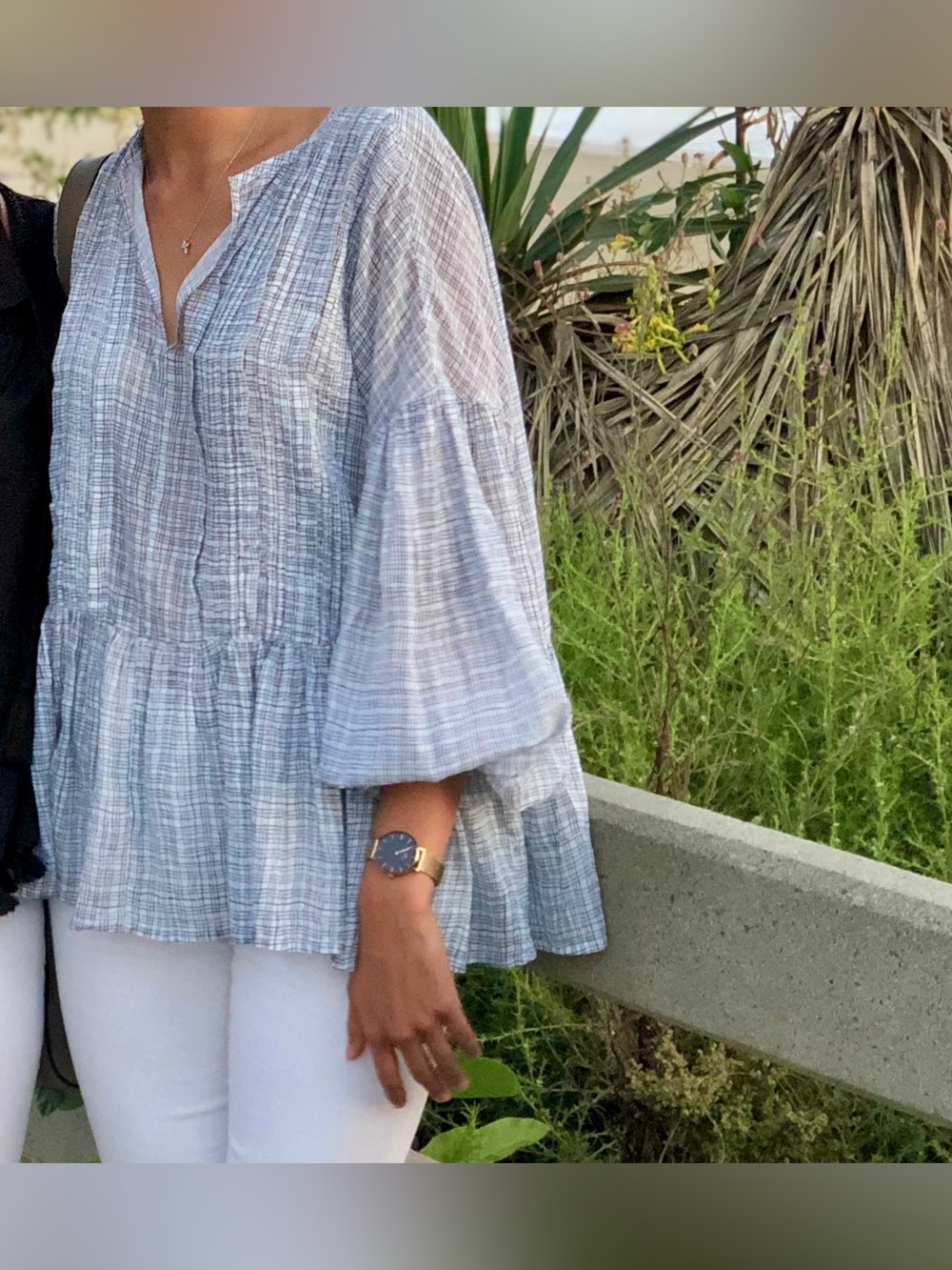 Blue Plaid Summer Top
